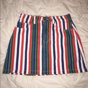 Striped jean skirt